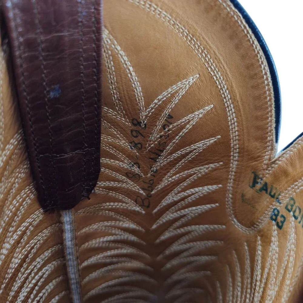 Vintage Paul Bond Tall Custom Womens Size 6B Brown Leather Cowboy Western Boots - Picture 14 of 15